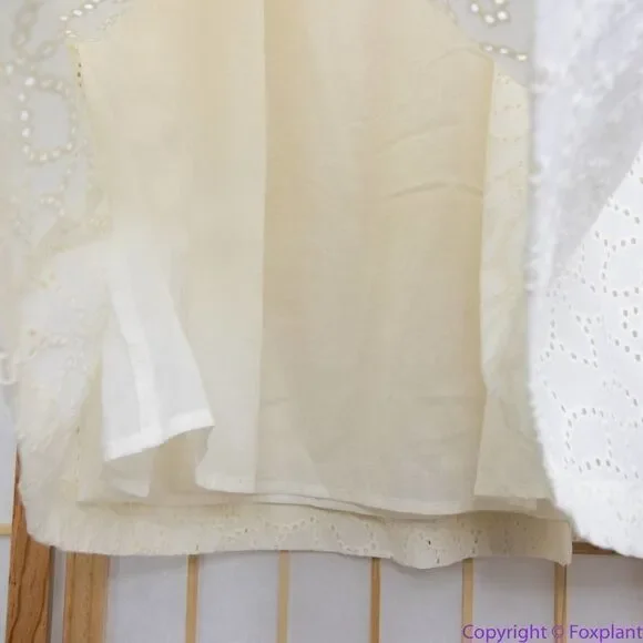 NEW‎ Madewell Off White Eyelet Ruffle-Sleeve Mini Dress, L - Picture 10 of 16